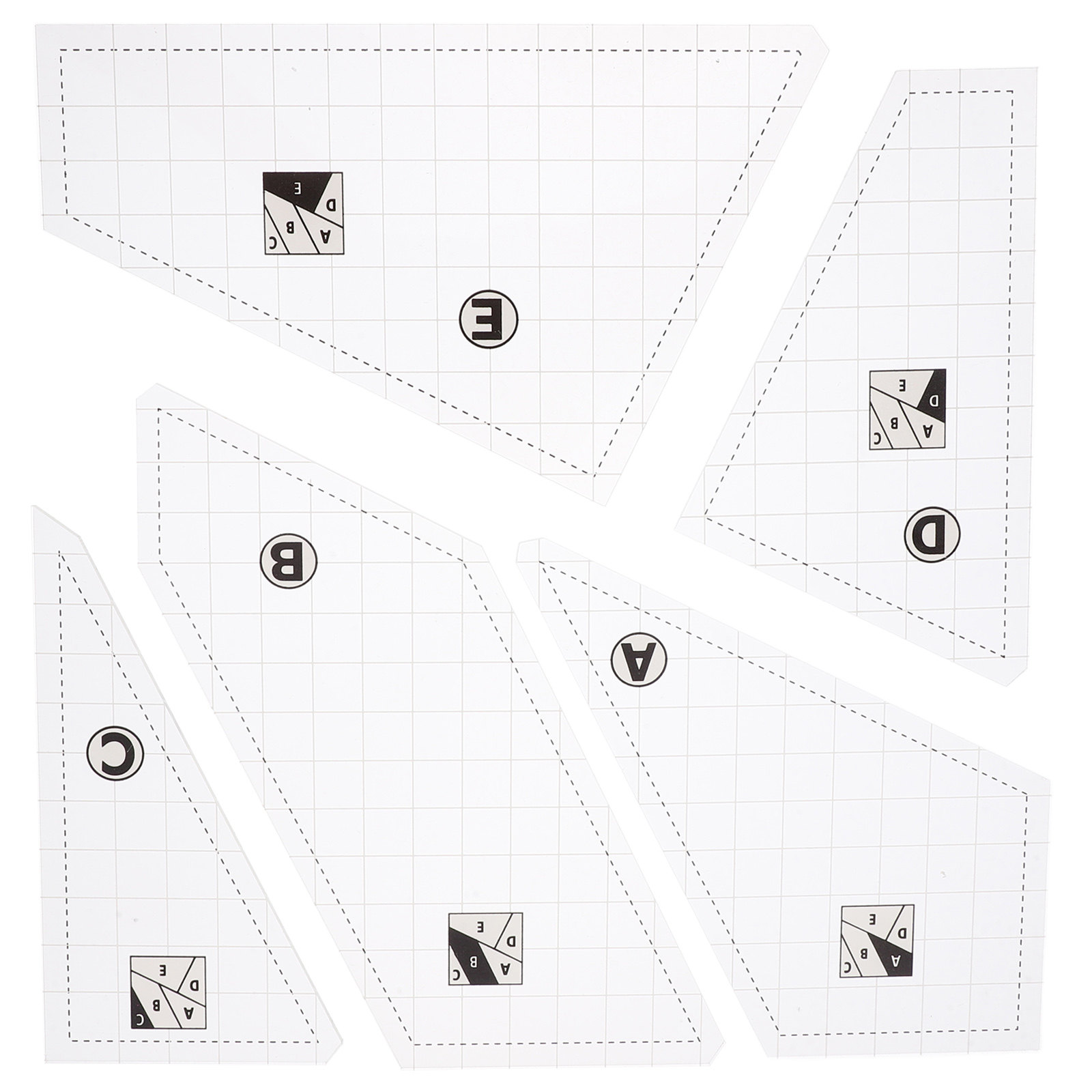 Sewing Gauge Ruler - Juego de 5 plantillas para acolchar,
