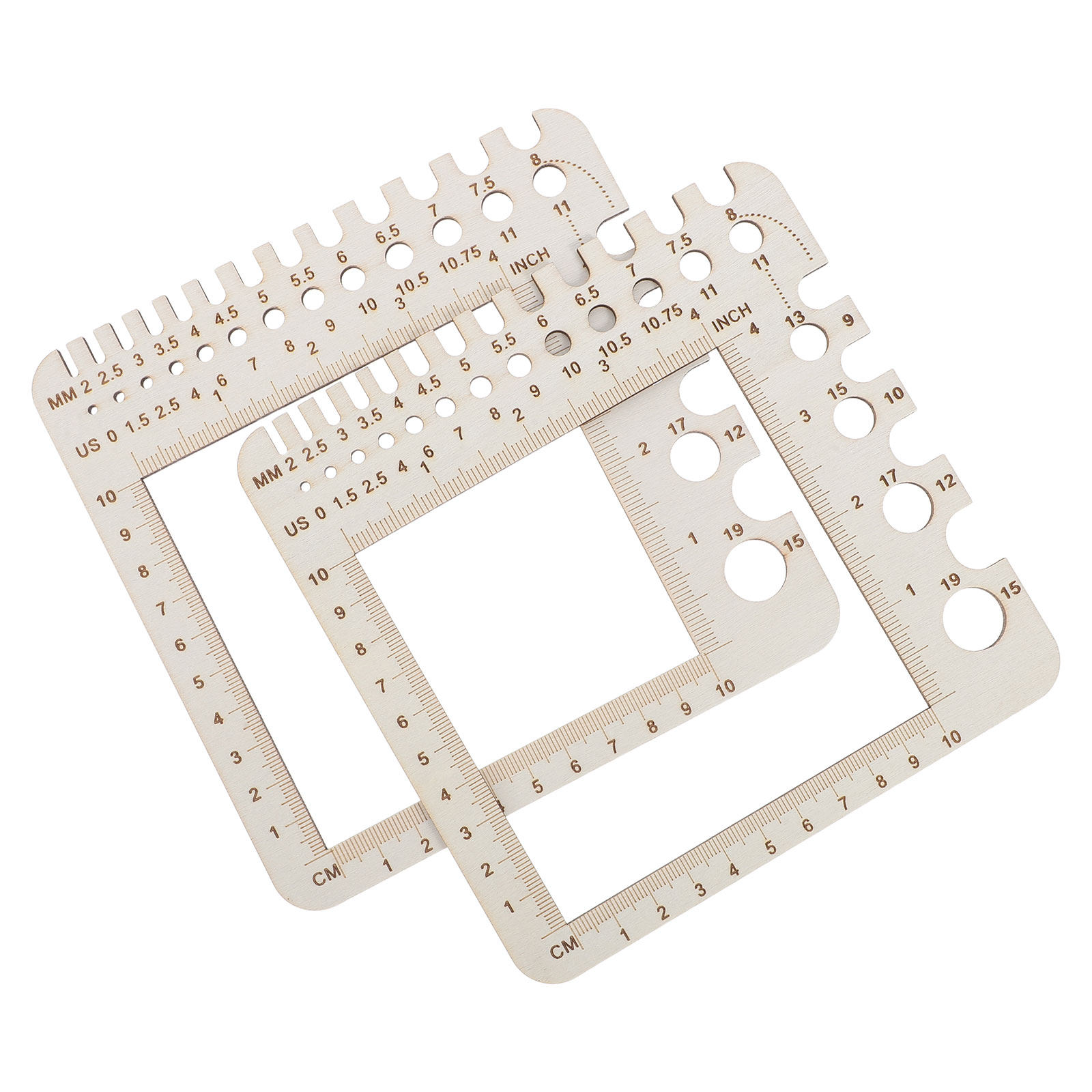Sewing Gauge Ruler - 2 piezas de regla de madera
